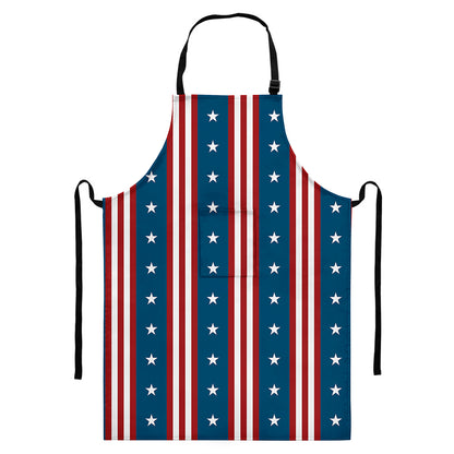 USA Independence Day Pattern Print Bib Apron With Pocket