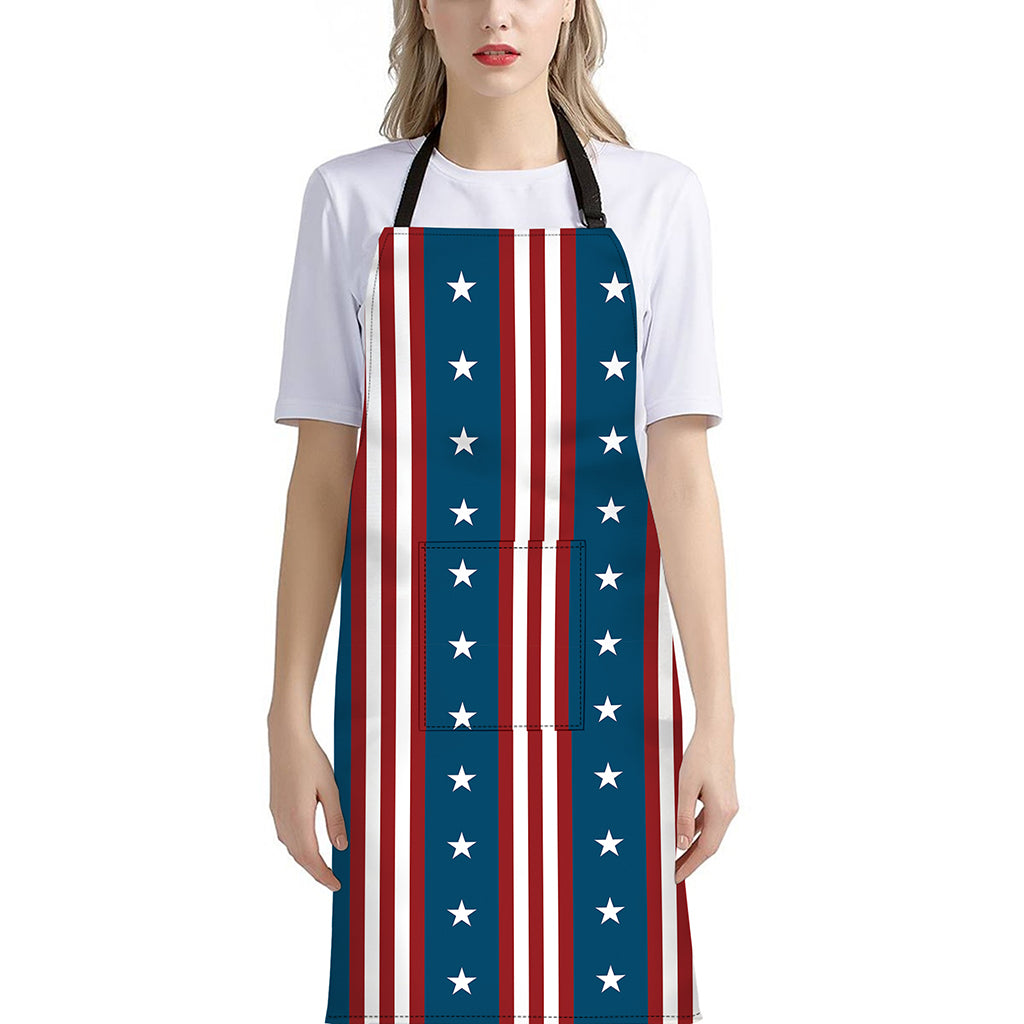 USA Independence Day Pattern Print Bib Apron With Pocket