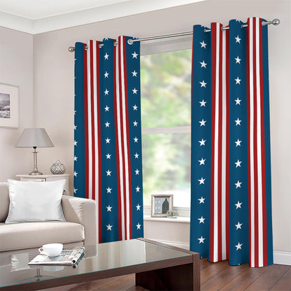 USA Independence Day Pattern Print Blackout Grommet Curtains