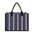 USA Independence Day Pattern Print Canvas Tote Bag
