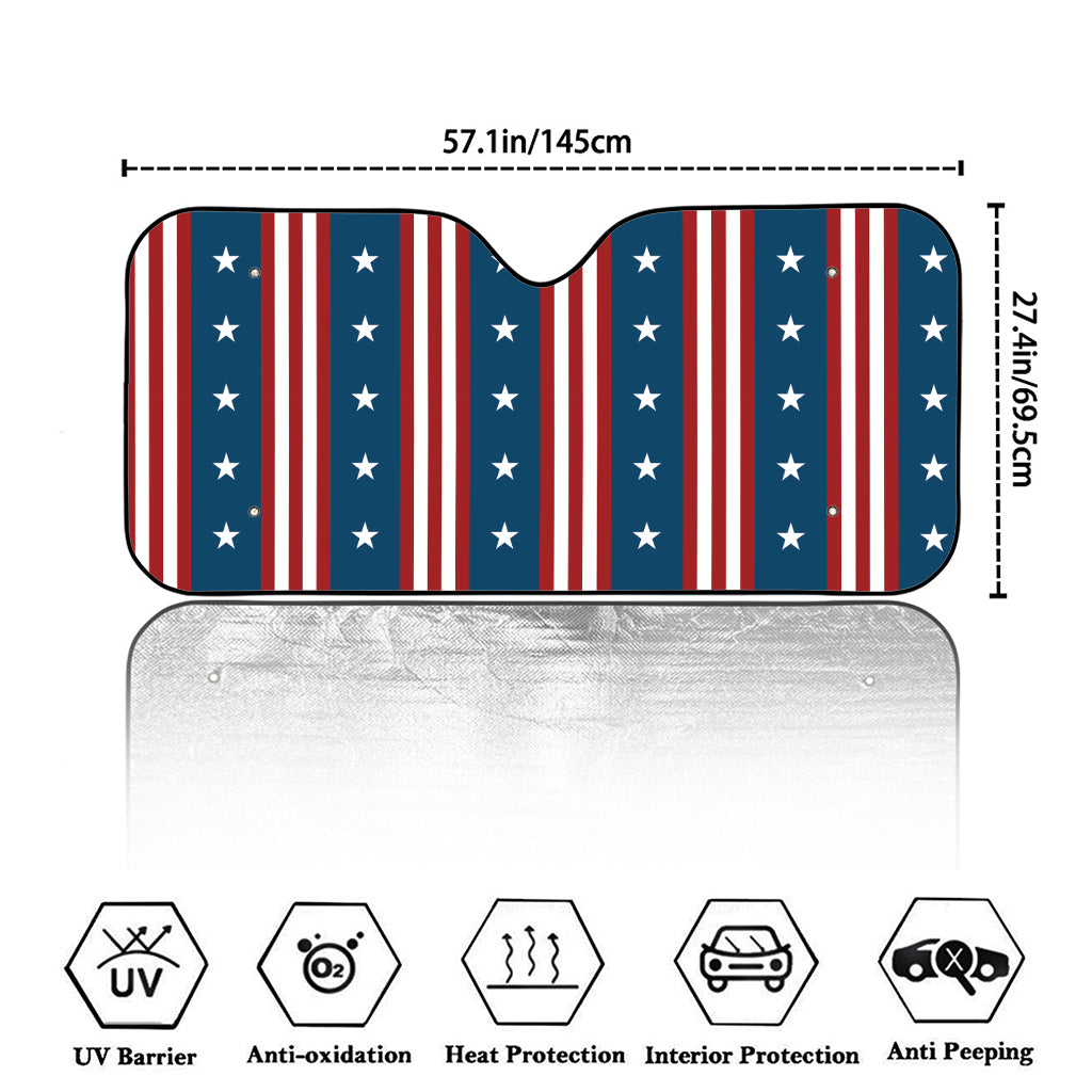 USA Independence Day Pattern Print Car Windshield Sun Shade