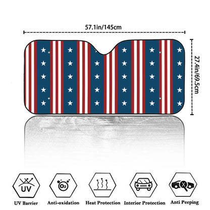 USA Independence Day Pattern Print Car Windshield Sun Shade