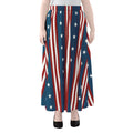 USA Independence Day Pattern Print Chiffon Maxi Skirt