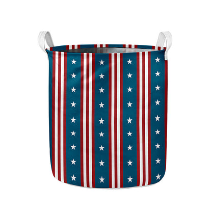 USA Independence Day Pattern Print Collapsible Laundry Basket
