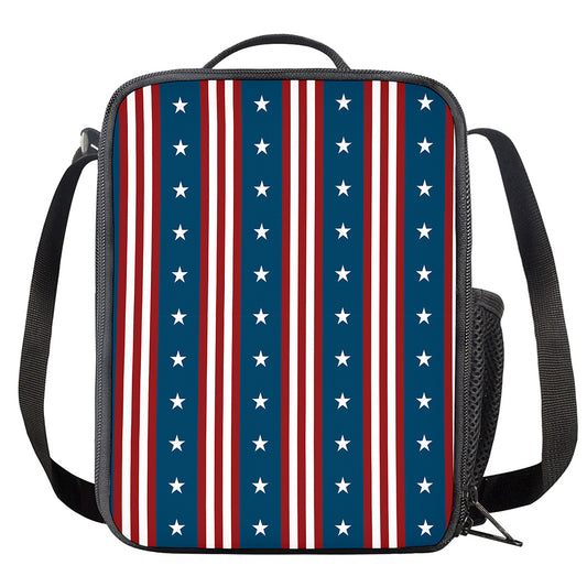 USA Independence Day Pattern Print Crossbody Lunch Bag