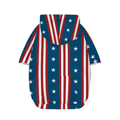 USA Independence Day Pattern Print Dog Zip Up Hoodie