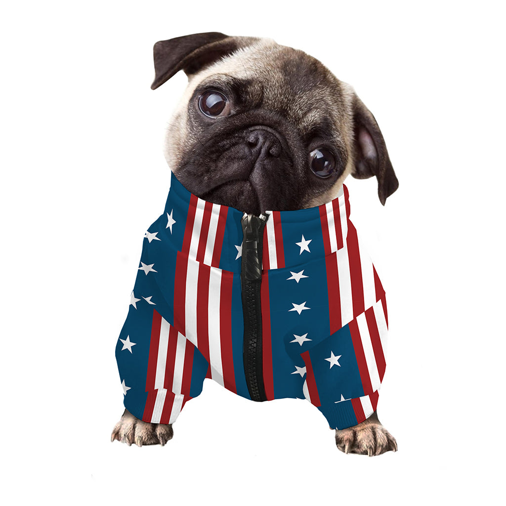USA Independence Day Pattern Print Dog Zip Up Jacket