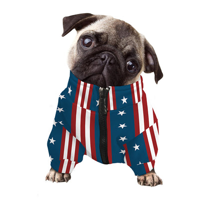 USA Independence Day Pattern Print Dog Zip Up Jacket