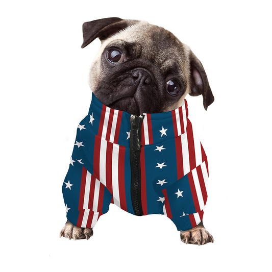 USA Independence Day Pattern Print Dog Zip Up Jacket