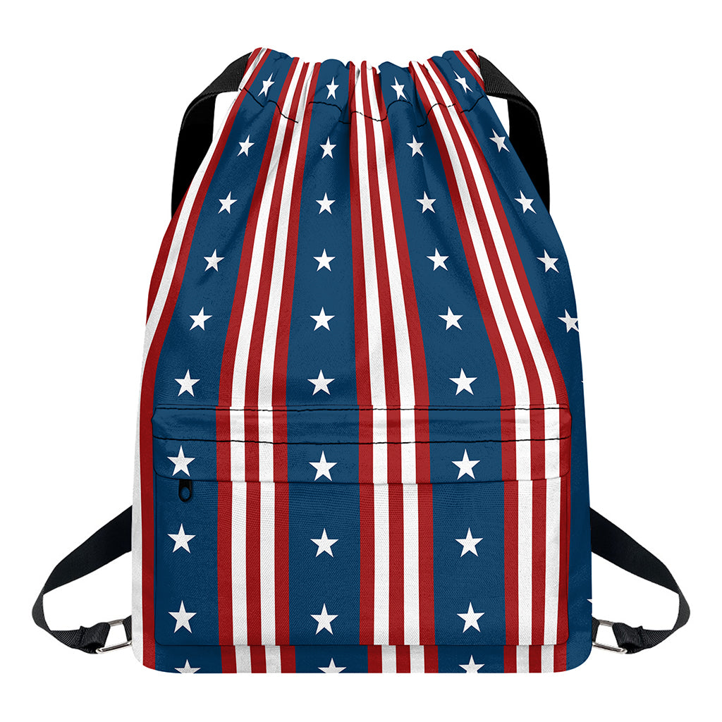 USA Independence Day Pattern Print Drawstring Backpack