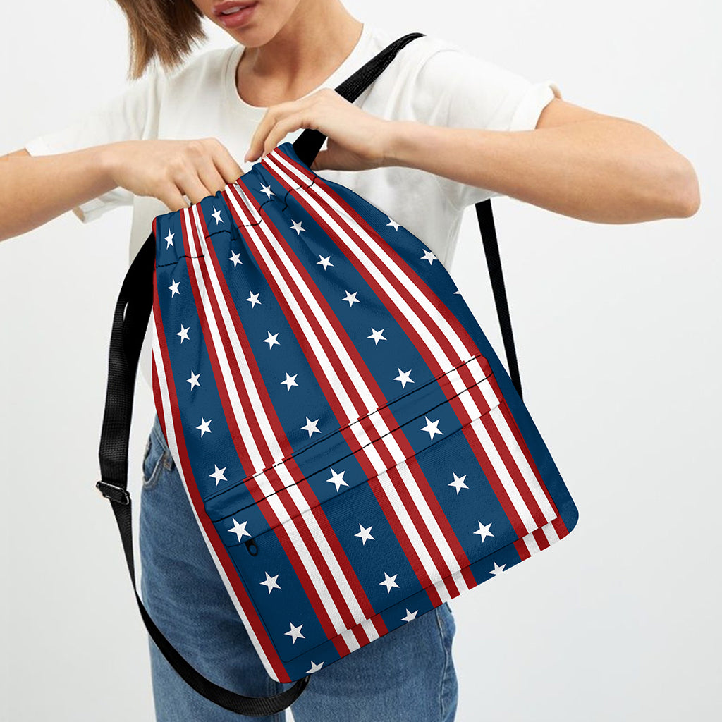 USA Independence Day Pattern Print Drawstring Backpack