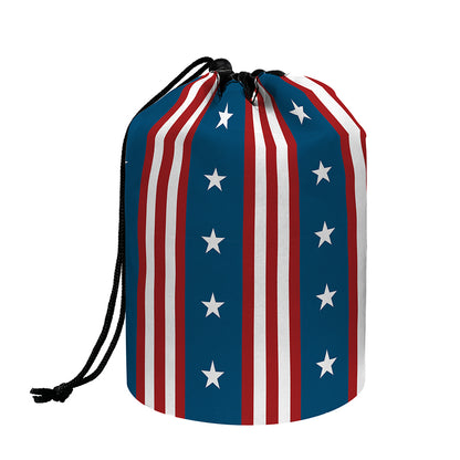 USA Independence Day Pattern Print Drawstring Makeup Bag