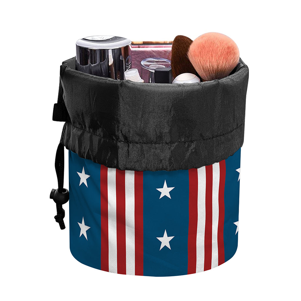 USA Independence Day Pattern Print Drawstring Makeup Bag