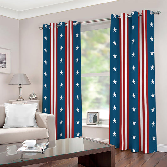 USA Independence Day Pattern Print Extra Wide Grommet Curtains