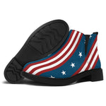 USA Independence Day Pattern Print Flat Ankle Boots