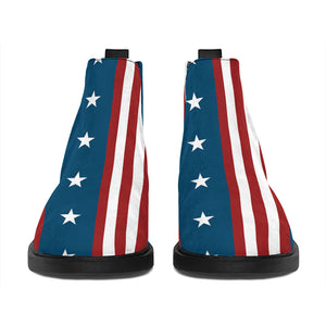 USA Independence Day Pattern Print Flat Ankle Boots