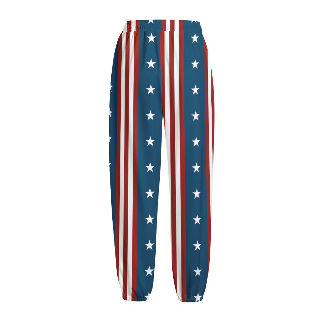 USA Independence Day Pattern Print Fleece Lined Knit Pants