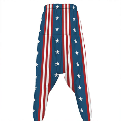 USA Independence Day Pattern Print Hammer Pants