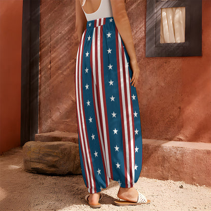 USA Independence Day Pattern Print Harem Pants