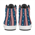 USA Independence Day Pattern Print High Top Leather Sneakers