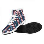 USA Independence Day Pattern Print High Top Leather Sneakers
