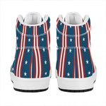USA Independence Day Pattern Print High Top Leather Sneakers