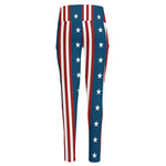 USA Independence Day Pattern Print High-Waisted Pocket Leggings