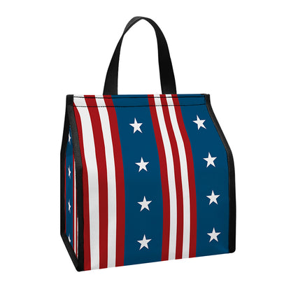 USA Independence Day Pattern Print Insulated Lunch Tote