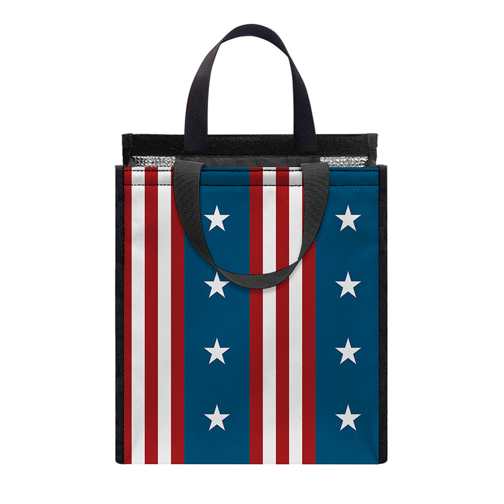USA Independence Day Pattern Print Insulated Lunch Tote