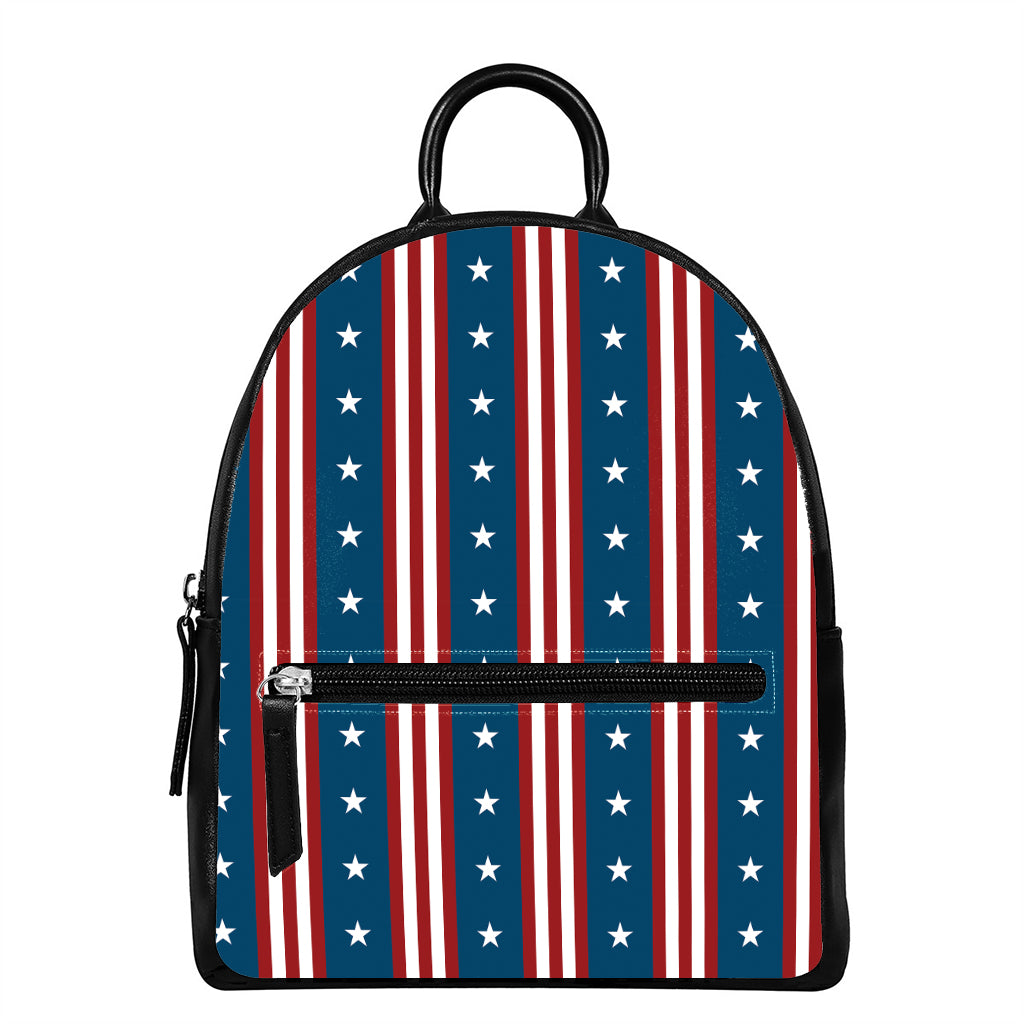 USA Independence Day Pattern Print Leather Backpack