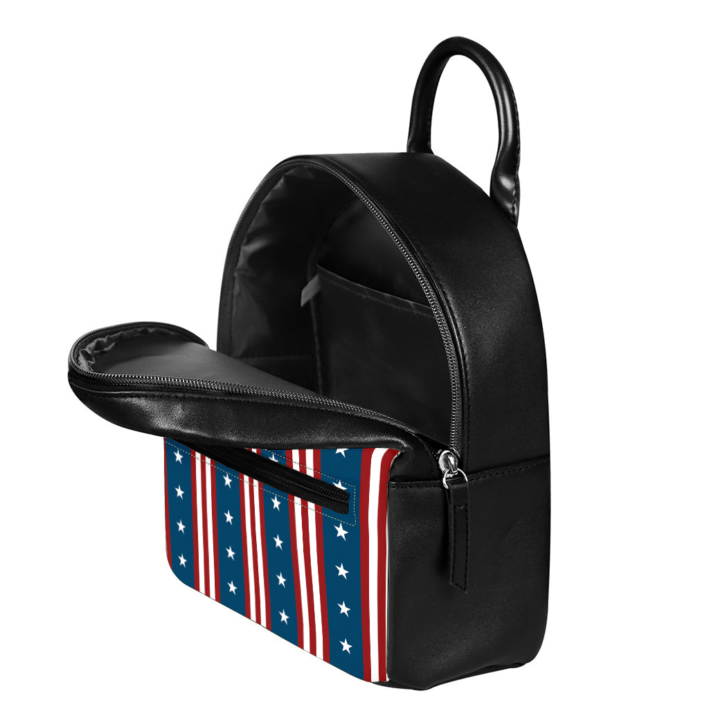 USA Independence Day Pattern Print Leather Backpack