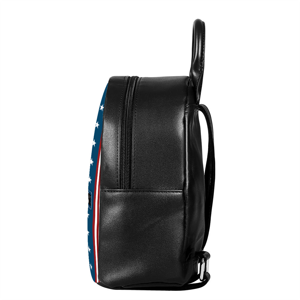 USA Independence Day Pattern Print Leather Backpack