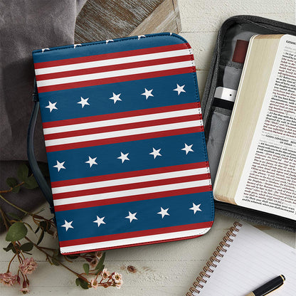 USA Independence Day Pattern Print Leather Bible Cover