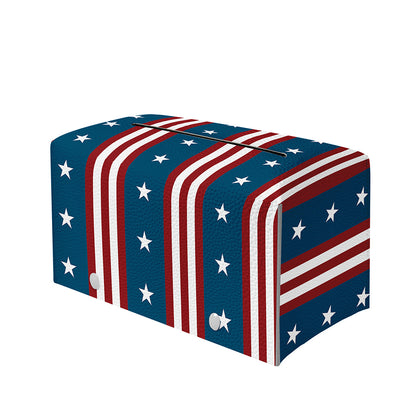 USA Independence Day Pattern Print Leather Tissue Box Cover