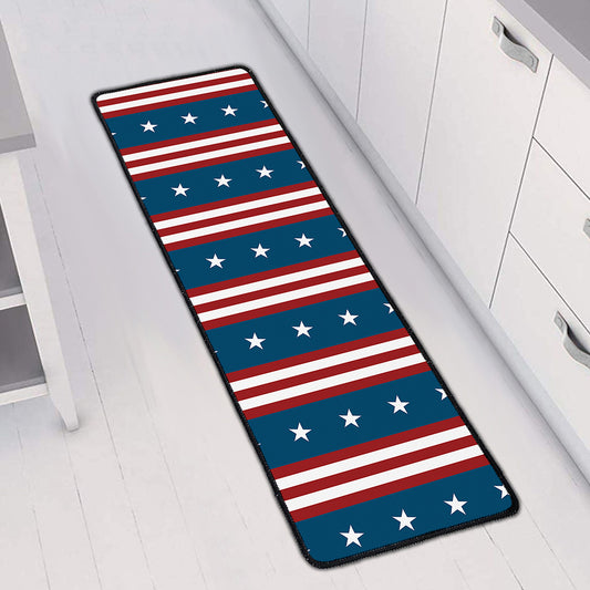 USA Independence Day Pattern Print Long Kitchen Mat