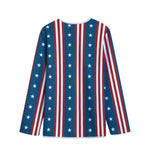 USA Independence Day Pattern Print Long Sleeve Short Coat