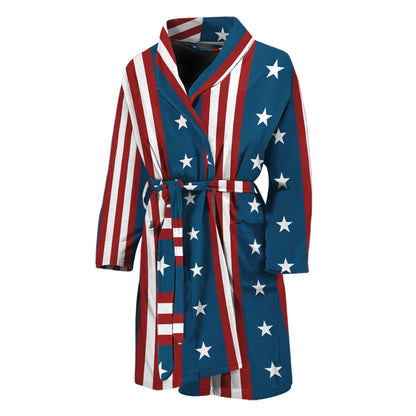 USA Independence Day Pattern Print Men's Bathrobe