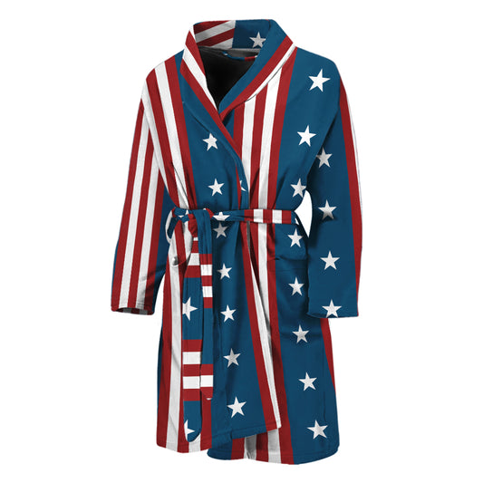 USA Independence Day Pattern Print Men's Bathrobe