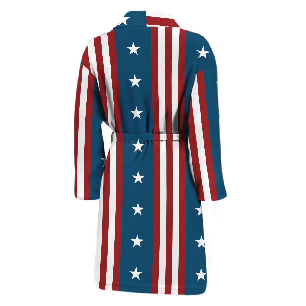USA Independence Day Pattern Print Men's Bathrobe