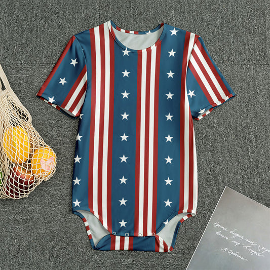 USA Independence Day Pattern Print Men's Bodysuit