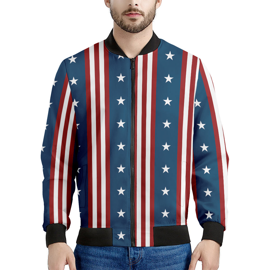 USA Independence Day Pattern Print Men's Bomber Jacket