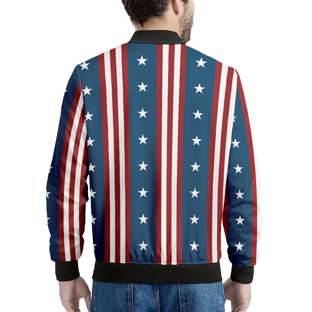 USA Independence Day Pattern Print Men's Bomber Jacket