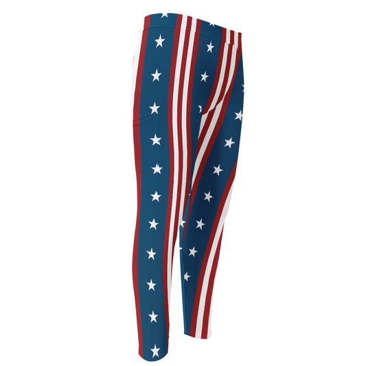 USA Independence Day Pattern Print Men's Compression Pants