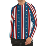 USA Independence Day Pattern Print Men's Long Sleeve Rash Guard
