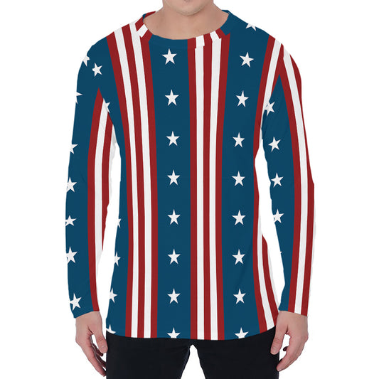USA Independence Day Pattern Print Men's Long Sleeve T-Shirt
