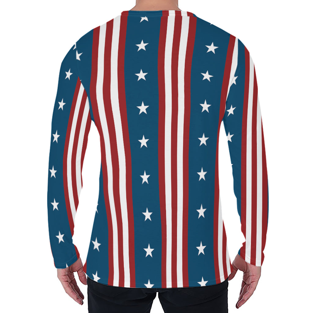USA Independence Day Pattern Print Men's Long Sleeve T-Shirt