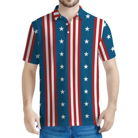 USA Independence Day Pattern Print Men's Polo Shirt