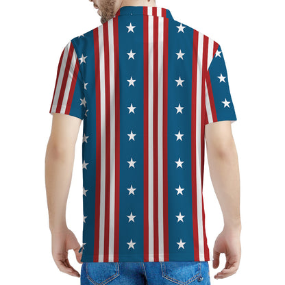 USA Independence Day Pattern Print Men's Polo Shirt