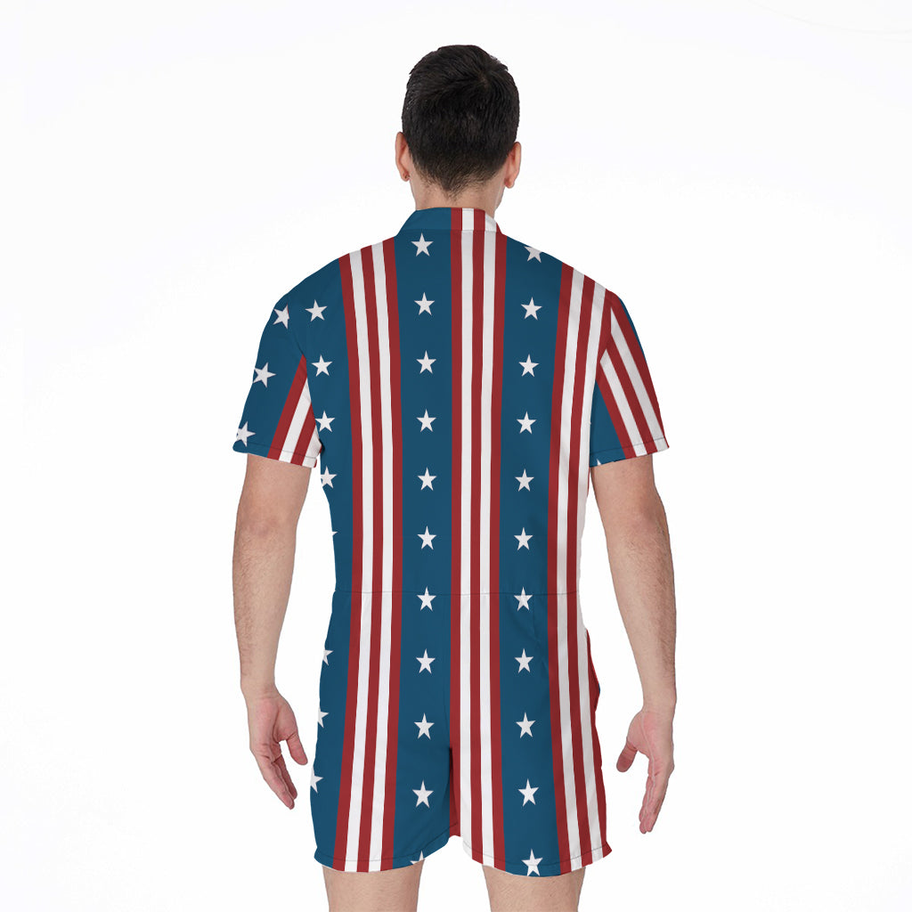 USA Independence Day Pattern Print Men's Rompers
