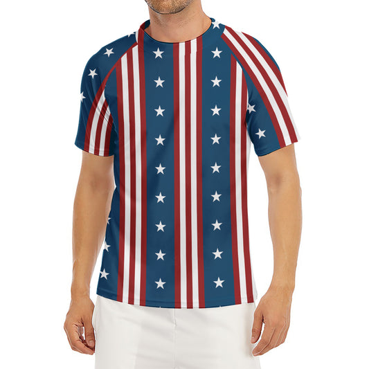 USA Independence Day Pattern Print Men's Short Sleeve Rash Guard